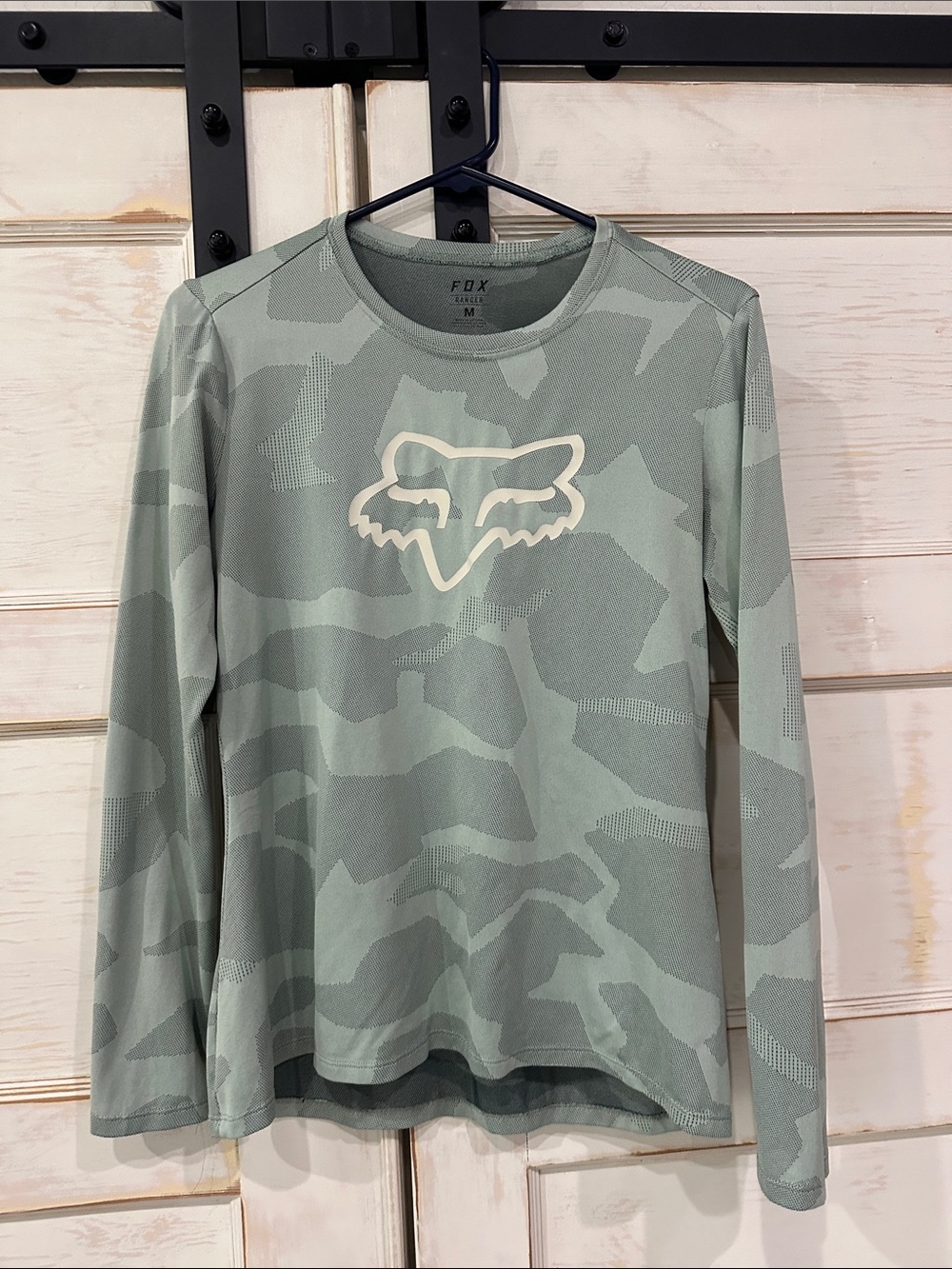Fox Sage Green Camo Long-Sleeve Tee with Fox Head Logo